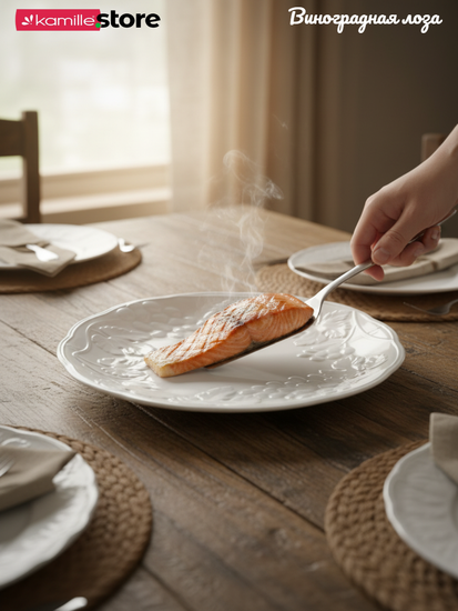 Блюдо круглое 28,5 см. набор 4 шт., фарфор, Виноградная лоза