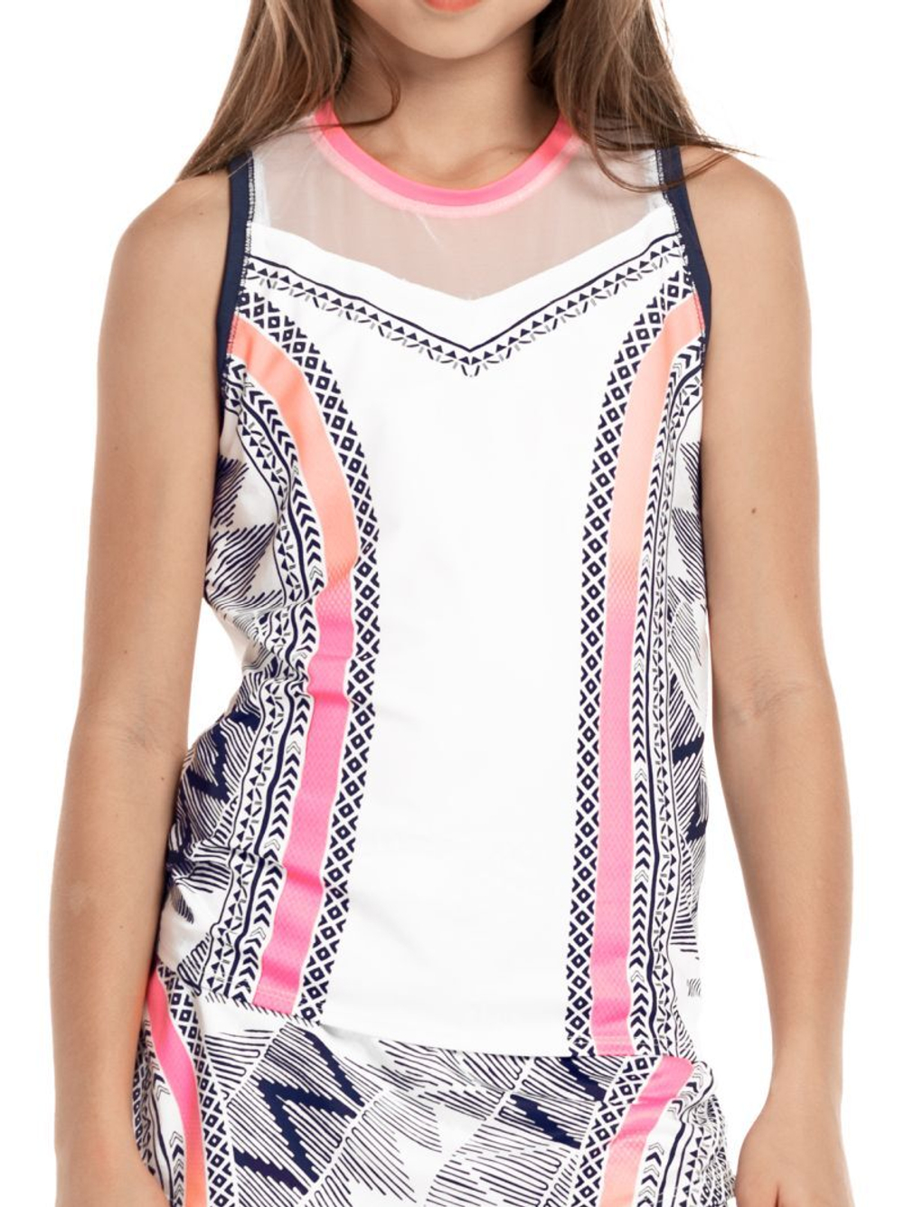 Футболка для девочки теннисная Lucky in Love Santa Fe Glow Tank - Розовый