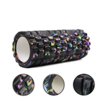 Ролик массажный для йоги Coneli Yoga Mesh 33x14 см черная радуга