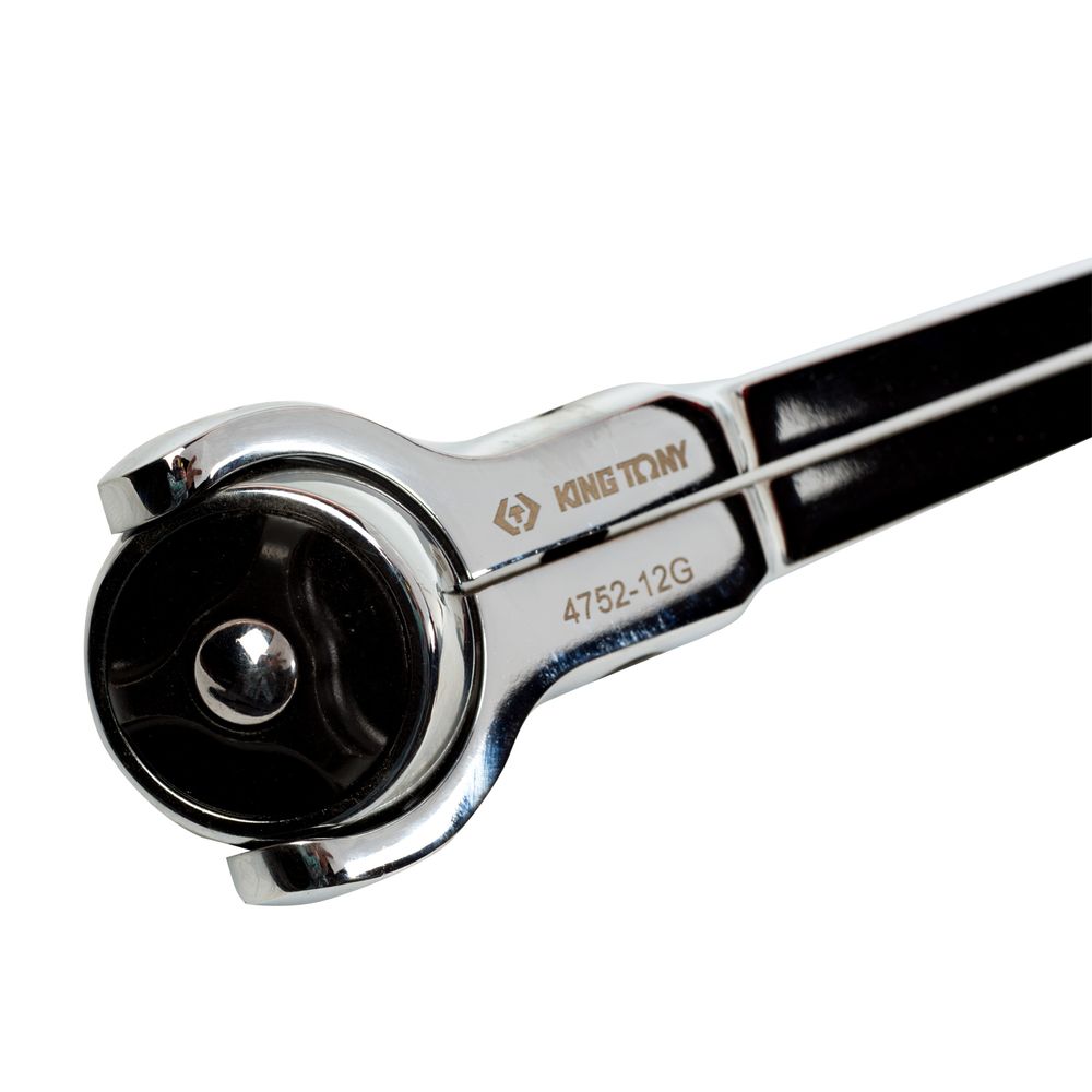 KING TONY (4752-12G) Трещотка 1/2", 300 мм, 72 зубца, дисковый механизм, поворотная голова с кнопкой