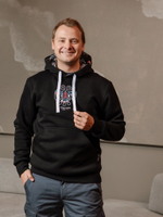 Худи Варгградъ мужская чёрная «Аляска 2004» с начёсом