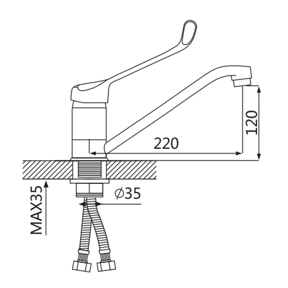 Локтевой смеситель для кухни Oute T23 T2303B
