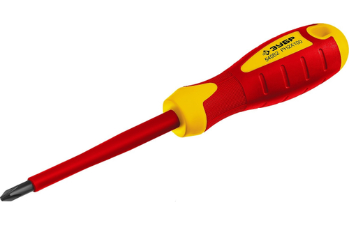 Диэлектрическая отвертка Зубр до 1000В ПРОФИ Cr-V PH 2 x 100 мм 25262-2-100_z01