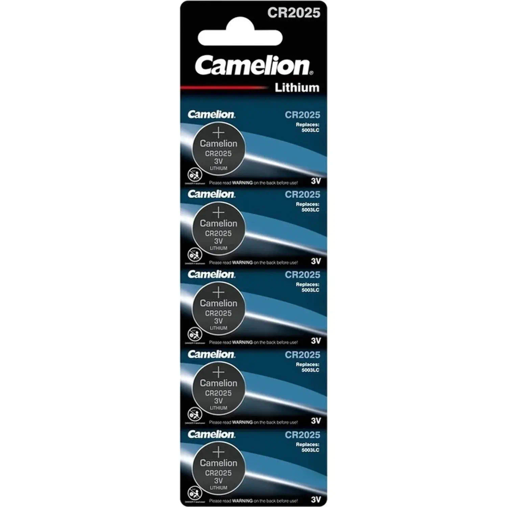 Батарейка Camelion CR2025 BL-5 (CR2025-BP5, литиевая,3V), 5шт/уп