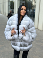Шуба из меха финского песца 60см «колотый лед»