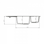 Мойка IDDIS Vane G Granucryl цвет шоколад угловая 1 1/2 чаши размер 960*500 (V36C965i87)