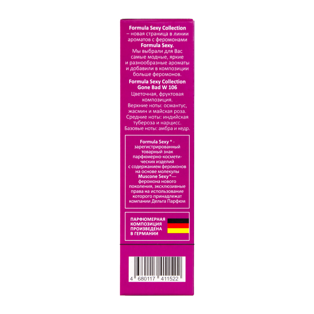 Вода туалетная c феромонами Formula Sexy Gone Bad W106 (Формула Секси Гон Бэд W106) – 30ml for women