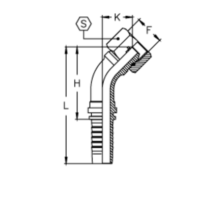 Фитинг DN 10 BSP (Г) 3/8 (45) (накидная гайка)