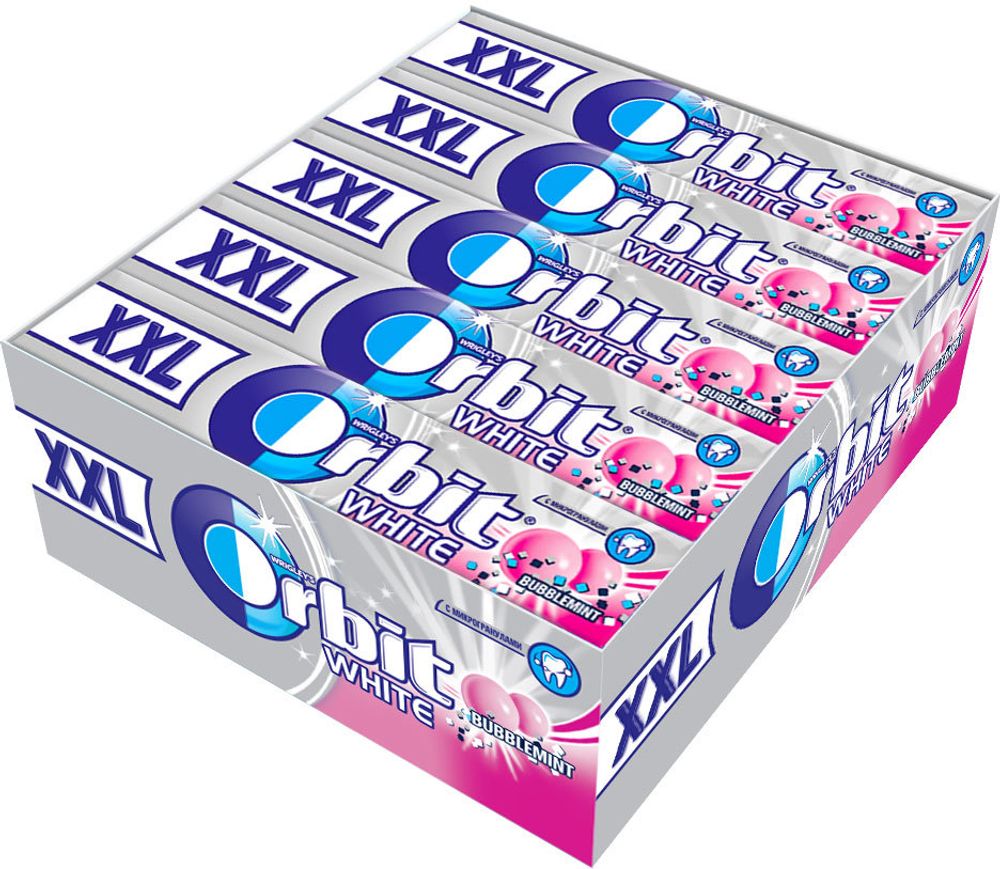 Жевательная резинка Orbit XXL White Bubblemint 20 шт. по 20,4 г