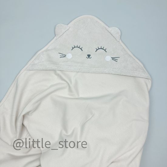 Полотенце махровое/хлопковое "Котенок" бежевое