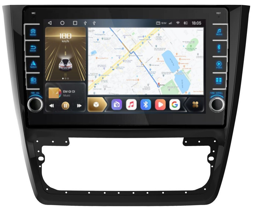 Магнитола для Skoda Yeti 2009-2018 (кондиционер) - Carmedia OL-1919 (кнопки и крутилки), Android 12, TS10, CarPlay, 4G SIM-слот