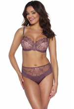 Бюстгальтер plus size на косточках с изысканной вышивкой (Размер: 90G) (Цвет: кофейный)