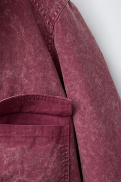 ZARA КУРТКА С ЭФФЕКТОМ ПОТЕРТОСТИ, МАЛИНОВЫЙ