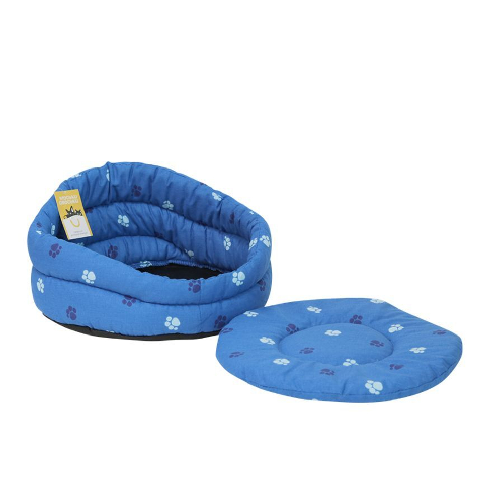 Моськи-Авоськи Лежанка круглая стёганая с подушкой, 47,5х47,5х21,5 см, цвет синий