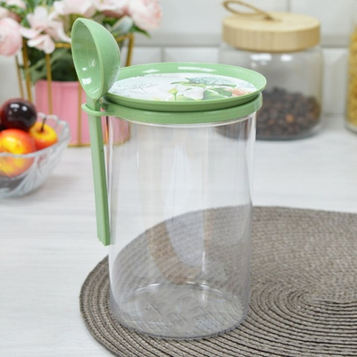 Банка 0,7л с ложкой для сыпучих продуктов "Гармония"