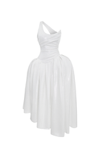 Асимметричное корсетное платье макси с пайетками