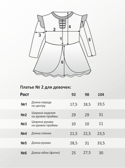 Платье для девочки, модель №2, рост 98 см, пудра