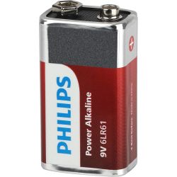 Батарейка Philips 6LR61P1B/51 крона алкалиновая 9V 1 шт. 6LR61/9V-1BL Power (1/12/24/6240) | Philips