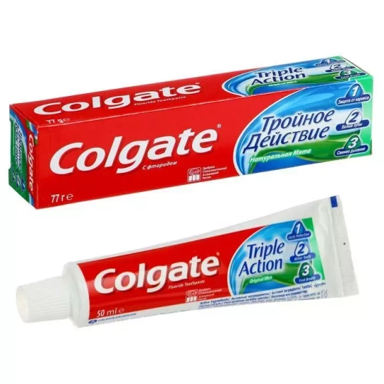 Colgate Зубная паста Тройное действие Натуральная мята, 50 мл