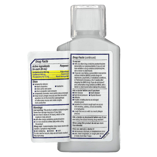 Mucinex, Sinus-Max, сильная заложенность носа и боль, для детей от 12 лет, 180 мл (6 жидк. унций)