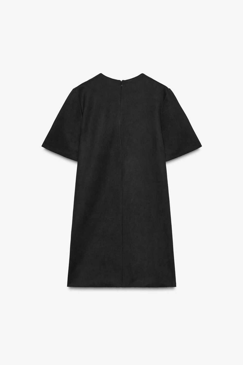 ZARA ПЛАТЬЕ ПОД ЗАМШУ С ЗАКЛЕПКАМИ, ЧЕРНЫЙ