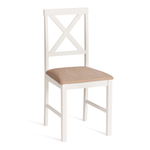 Обеденный комплект Хадсон (стол + 4 стула)/ Hudson Dining Set дерево гевея/мдф, стол: 110х70х75см / стул: 44х42х89см, ivory white (слоновая кость), ткань кор.-зол