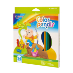 Карандаши цветные Yalong 24 цв., "Герои сказок" пластиковые, трехгранные, заточенные, грифель 2.8 мм, картон. уп., европодвес