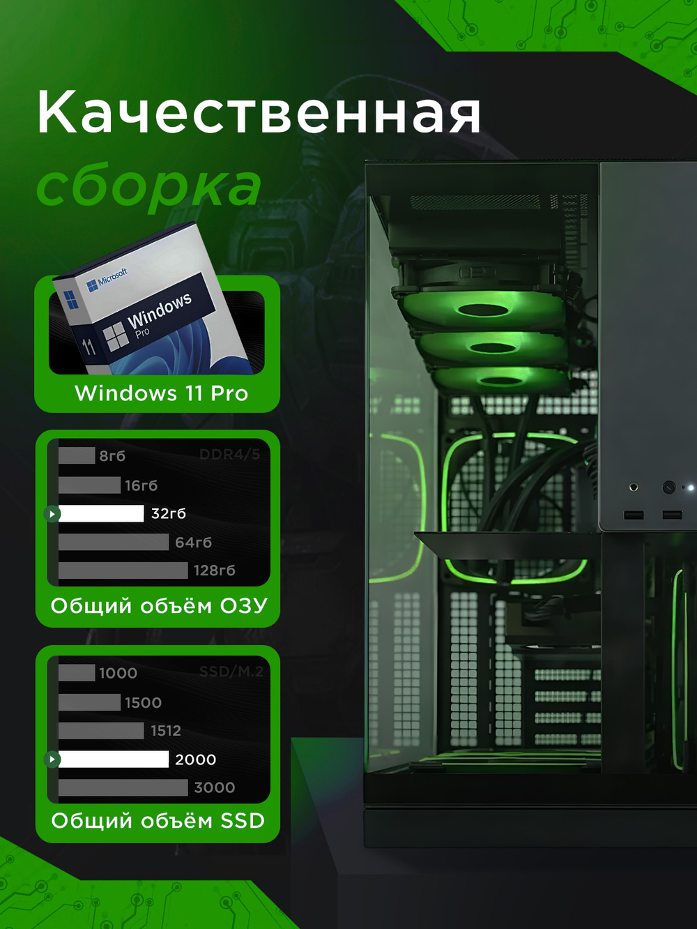 RTX4080 SUPER 16Gb игровой компьютер RYZEN 7 9800X3D / 32GB DDR5/SSD 2ТБ/850W 80+ /Win 11 PRO