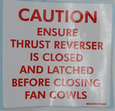 Плакард BAC27XSTN842