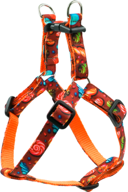 Шлейка ART LINE 15 мм капрон c принтом КАРАМЕЛЬ, быстросъемная от 30 до 40 см