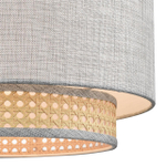 8043/1 MODERNI LN26 338 черный/серый/бежевый, металл/текстиль/ротанг Подвесной светильник Е27 1*60W 220V LAUNA