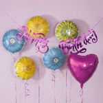 Шар (18"/46 см) Круг, Гербера, Голубой