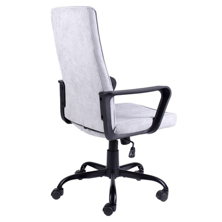 Офисное кресло из ткани с качанием. Серое