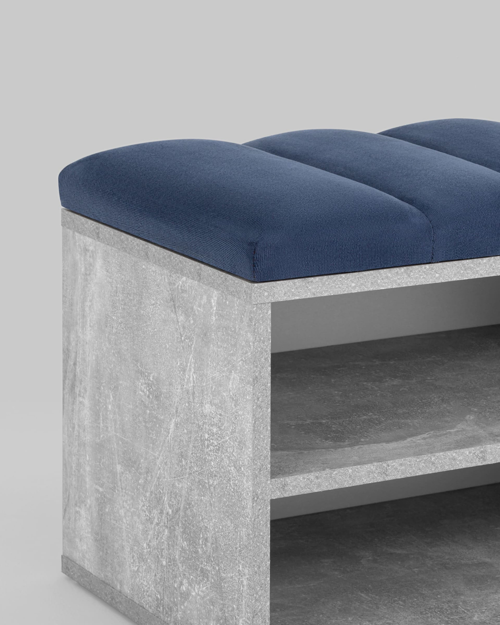 Обувница Хольст серая велюр синий