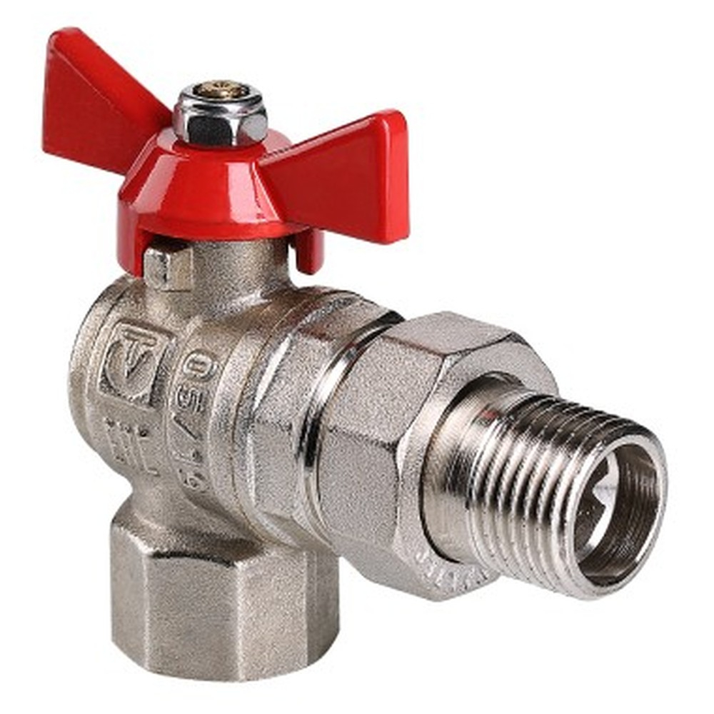 Кран шаровый угловой с накидной гайкой "бабочка" ВН ВН НАР 1/2" (Valtec VT.228) уп 8 шт