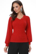 Джемпер красного цвета с пышными рукавами DStrend (Акция)