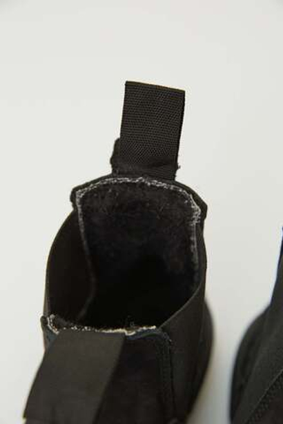 Челси из черного нубука с мехом