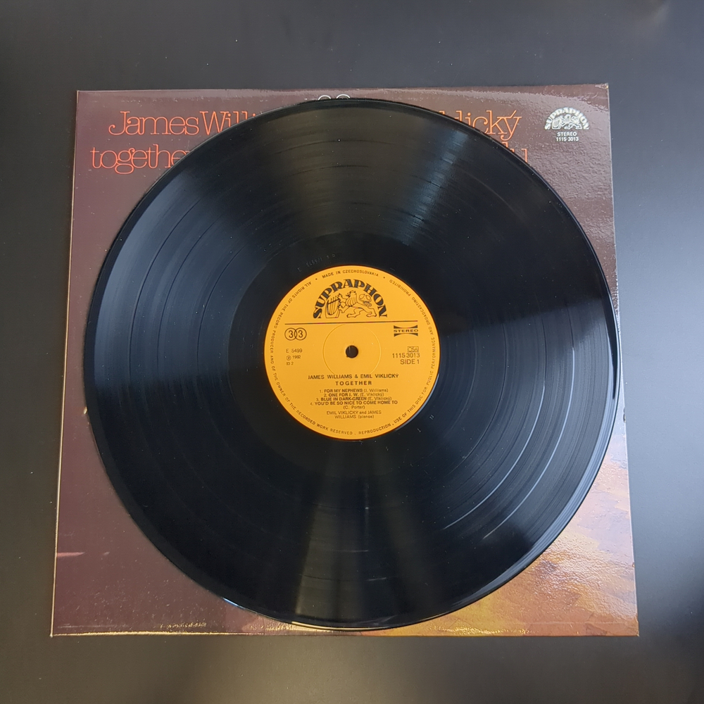 LP James Williams & Emil Viklicky – Together. Джаз. Виниловая пластинка 12 дюймов. Supraphon Чехословакия 1981 год.