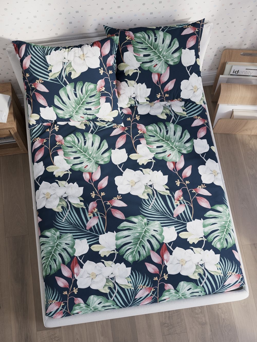 Постельное белье Simple House "Цветочная феерия" 1,5-сп   наволочка 50х70 1шт Простынь  150х215 см  Пододеяльник 145х215 см