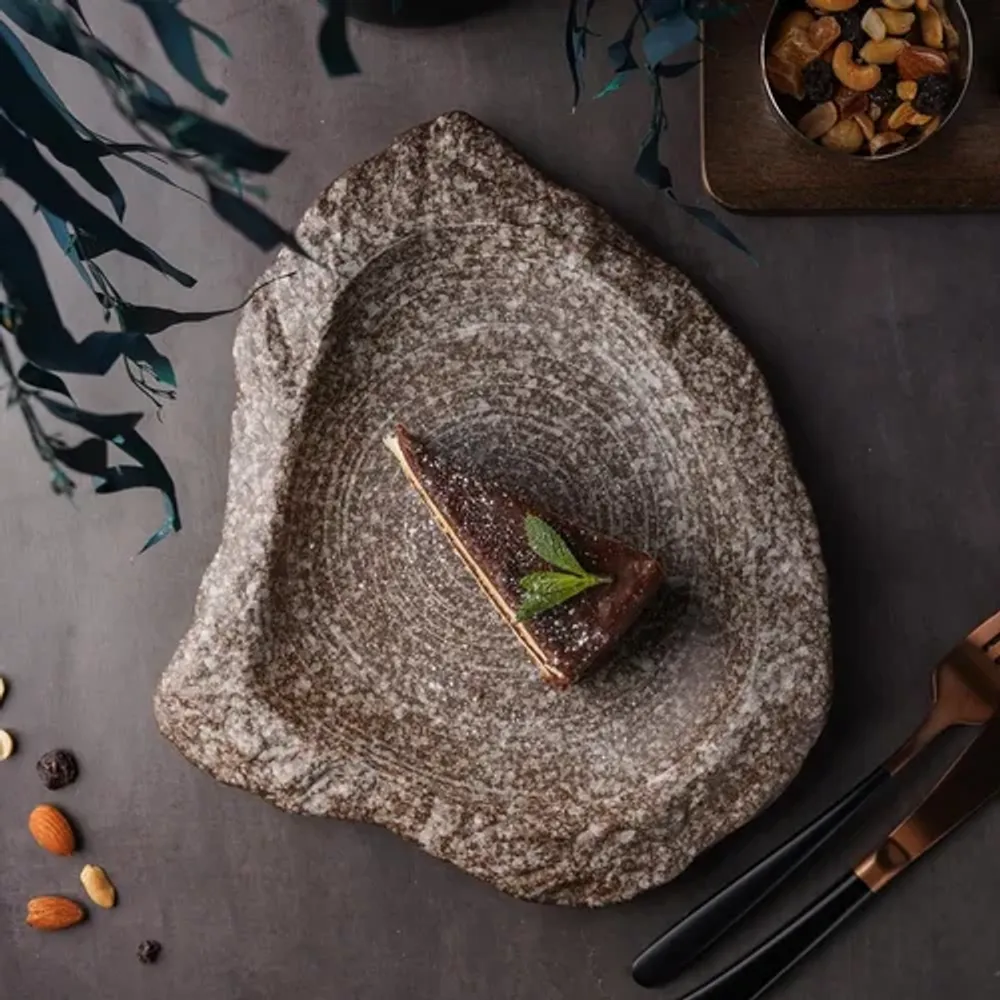 Блюдо для подачи 29*25 см h3 см Brown Crush Untouched Taiga P.L. Proff Cuisine [1]