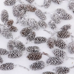 Композиция для декора «Блестящие шишки» 11*11*12 см (150 гр), серебро