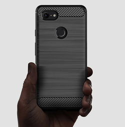 Чехол на Google Pixel 3 цвет Black (черный), серия Carbon от Caseport