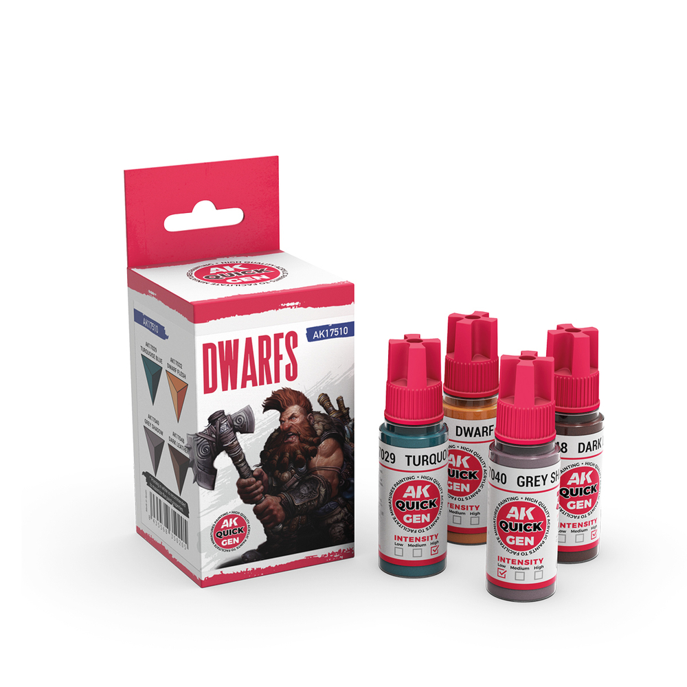 Набор акриловых красок AK Interactive - Dwarfs - QUICK GEN Set