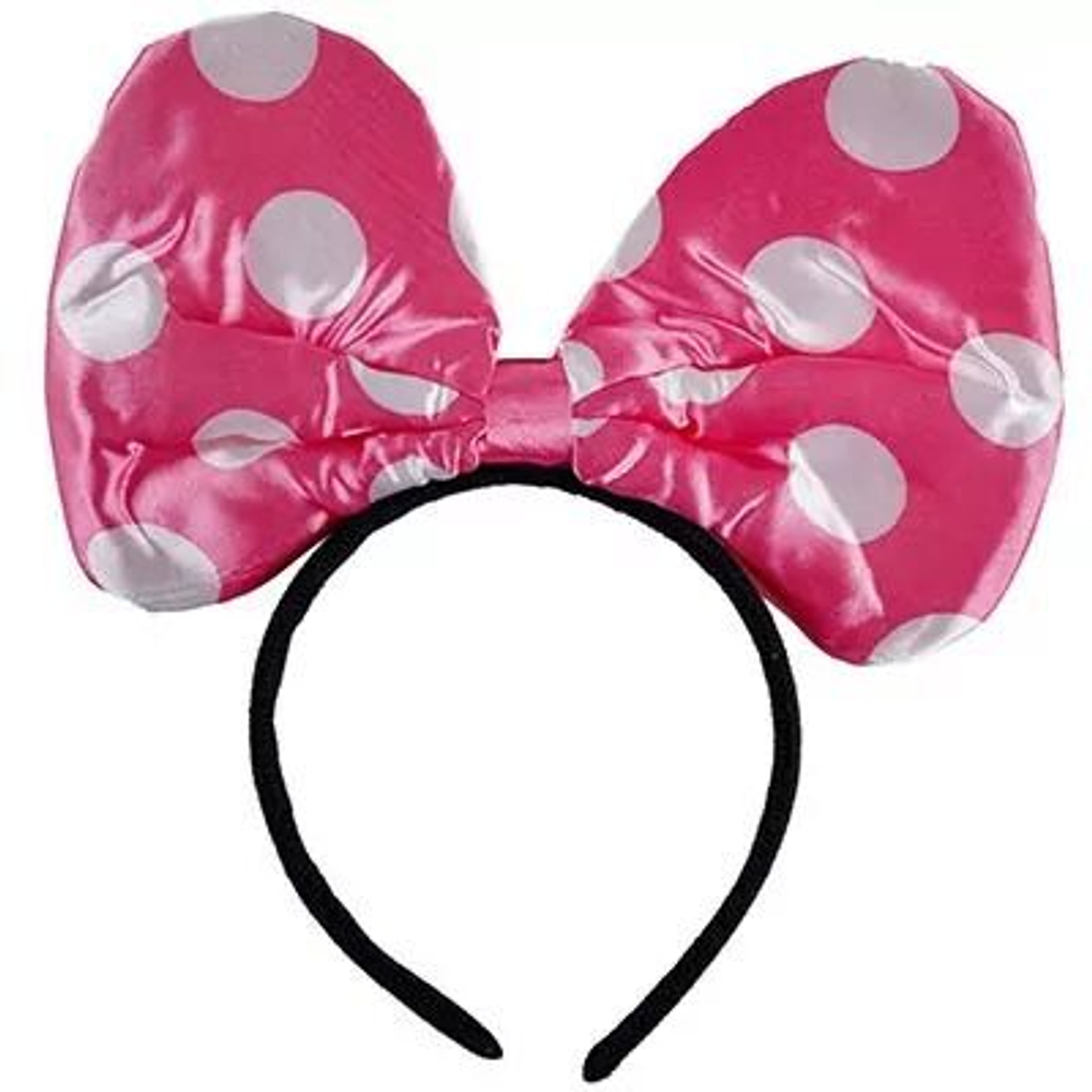 Ободок светящийся Бант в горошек ассорти