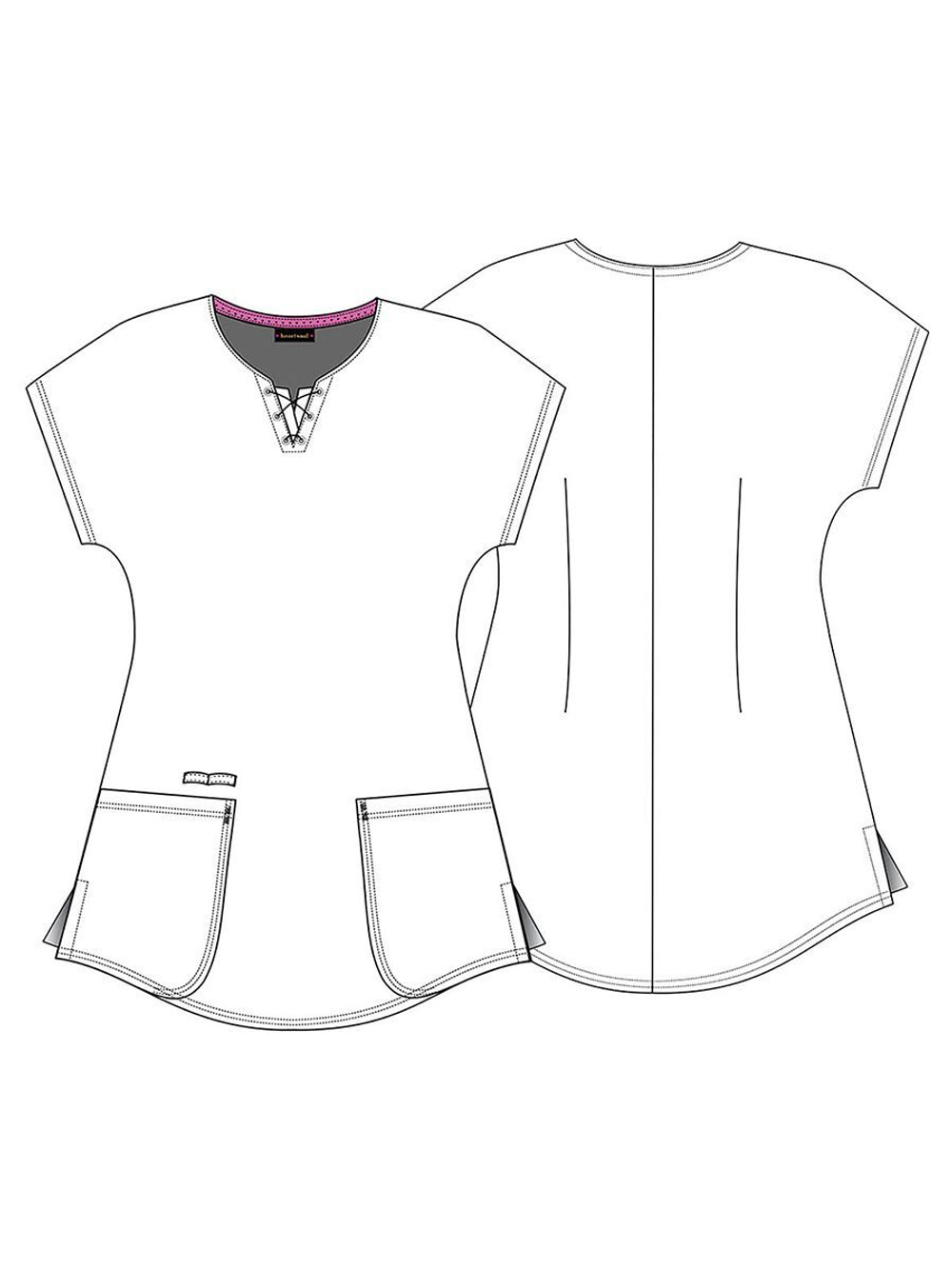 Топ медицинский женский HeartSoul Prints HS685, лошади, XS