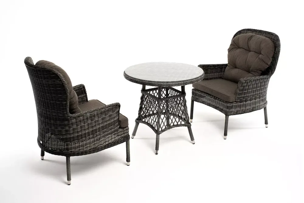 "Алиса" кофейный комплект из искусственного ротанга, цвет графит