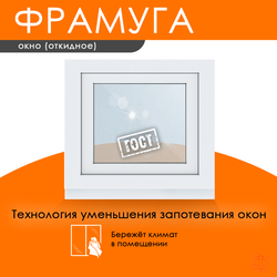 Пластиковое окно 400 х 500 фрамуга (форточка) ТермА Эко