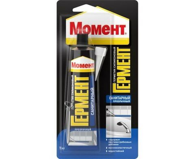 Герметик силиконовый санитарный 70мл прозрачный Момент ГЕРМЕНТ 3002431