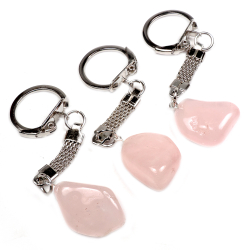 Брелок розовый кварц