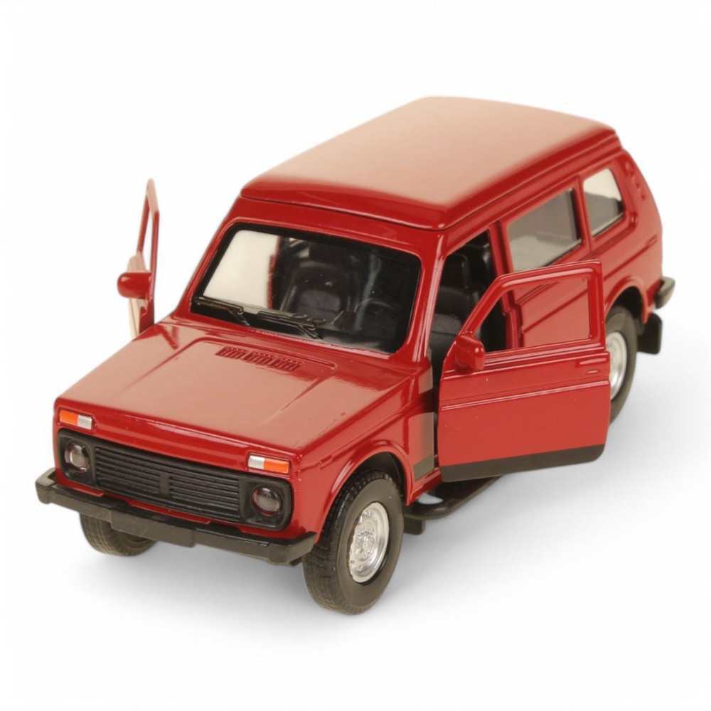 Модель ин. мет. "Lada 4x4 2131" 12см. двери, багаж, красный, коробка LADA4X42131-13-RD (Технопарк)